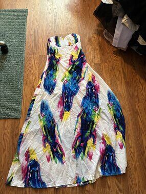 Strapless Colorful Maxi Dress